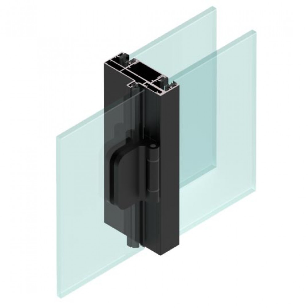 Double Glazed Partition To Door Frame Profile - Black