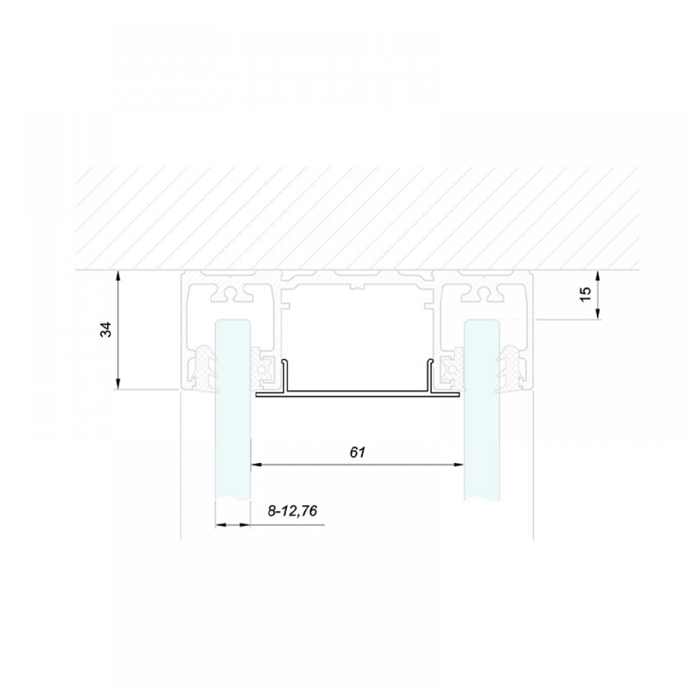 Double Glazed Centre Cover - Silver Anodised