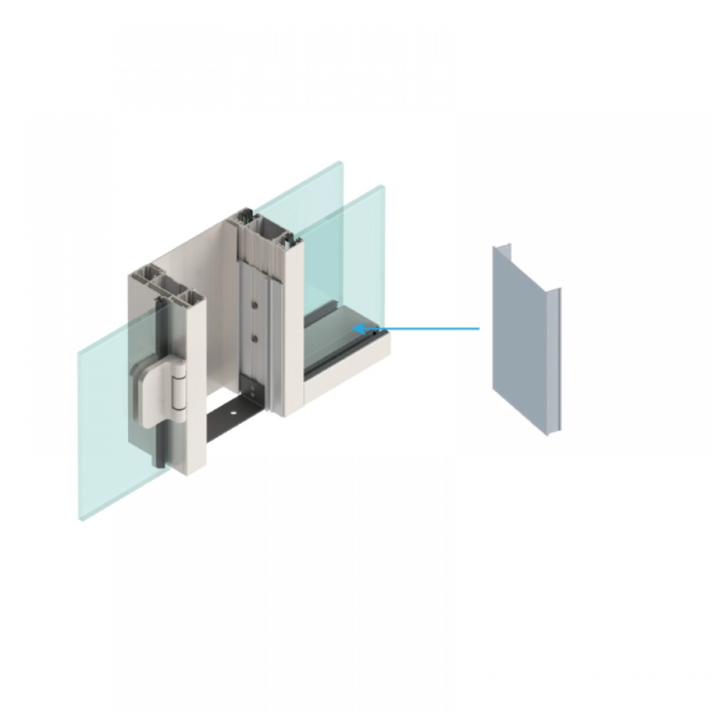 Double Glazed Centre Cover - Silver Anodised