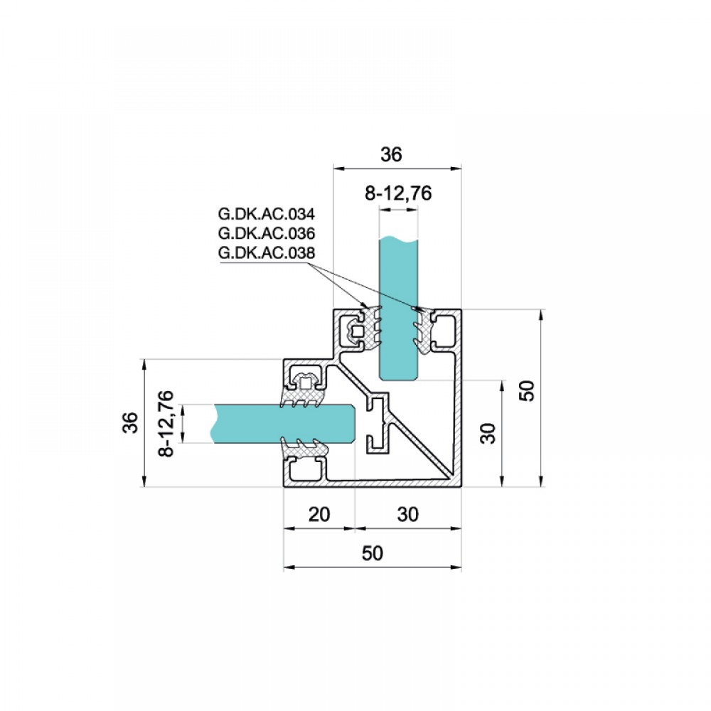 90 Degree Loft Style Corner Mullion Profile