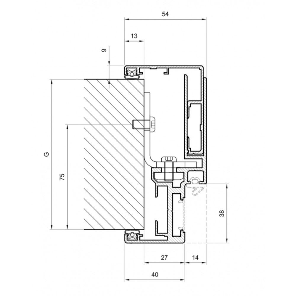 100 - 130mm Stud To Glass Door Frame - Black