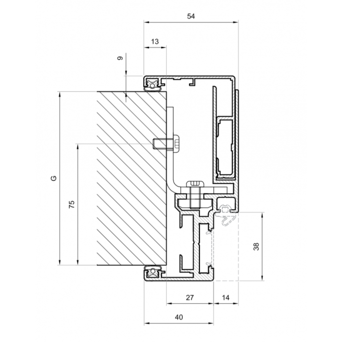 100 - 130mm Stud To Glass Door Frame - Black