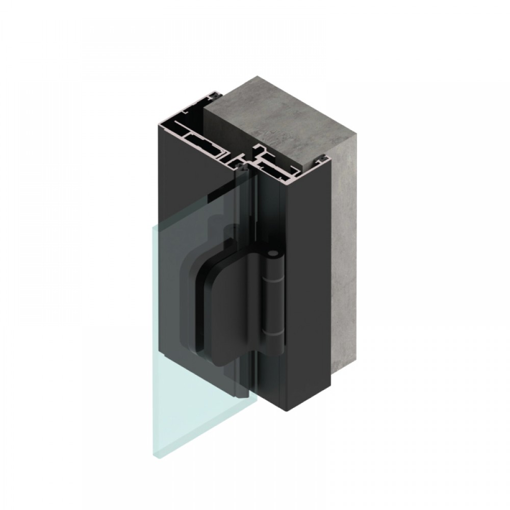 100 - 130mm Stud To Glass Door Frame - Black