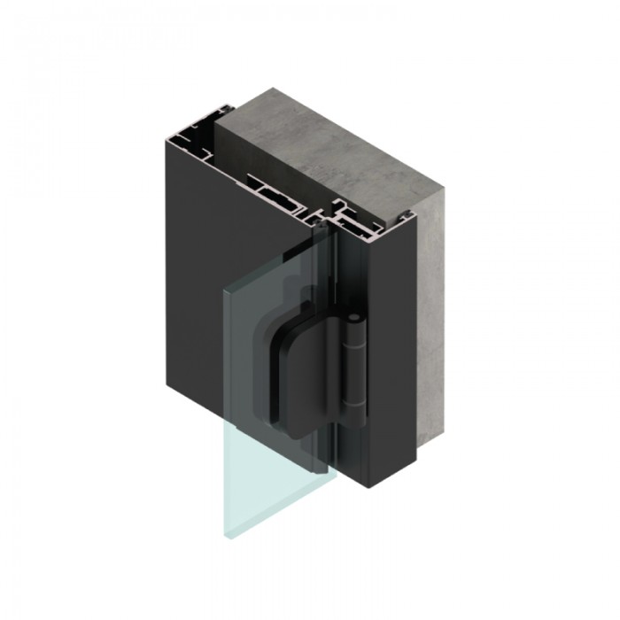 160 - 195mm Stud To Glass Door Frame - Black