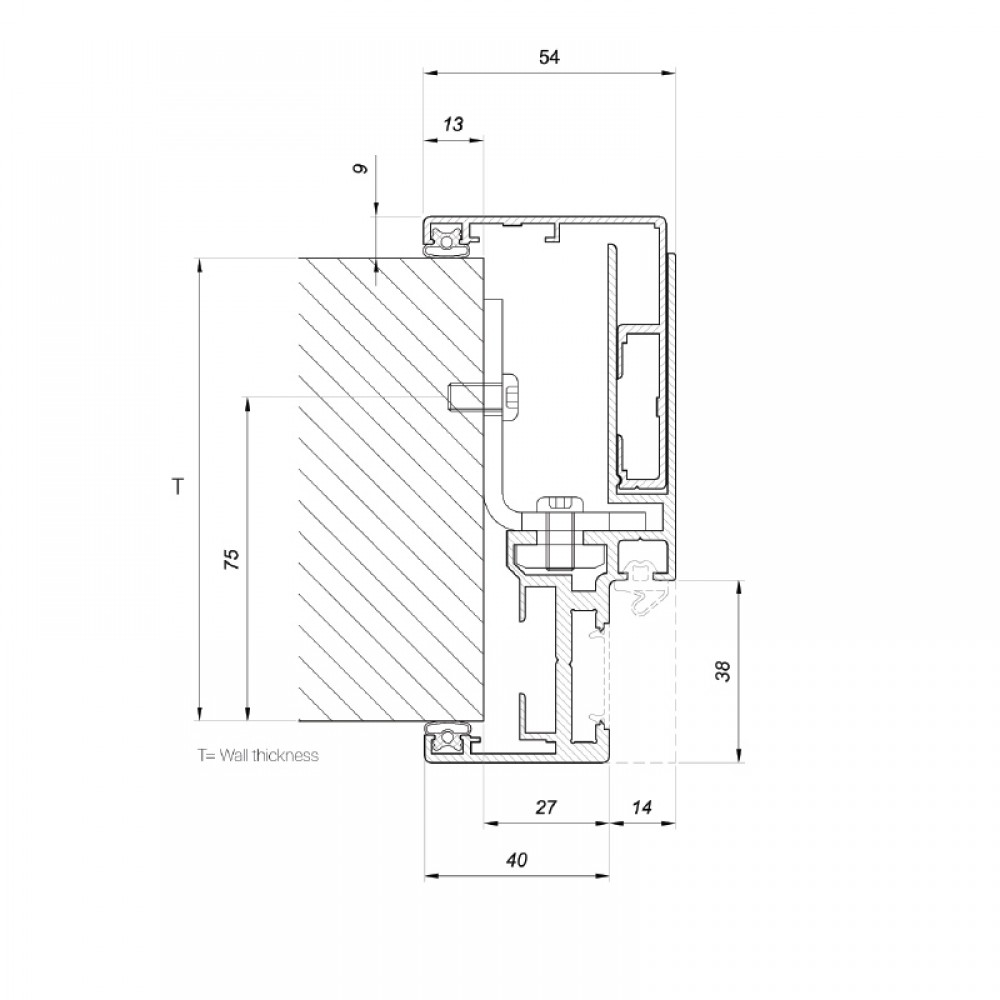 Double Glazed Partition To Door Frame Profile - Silver Anodi