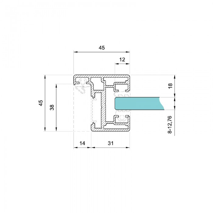 H Type Door Frame - Anodised