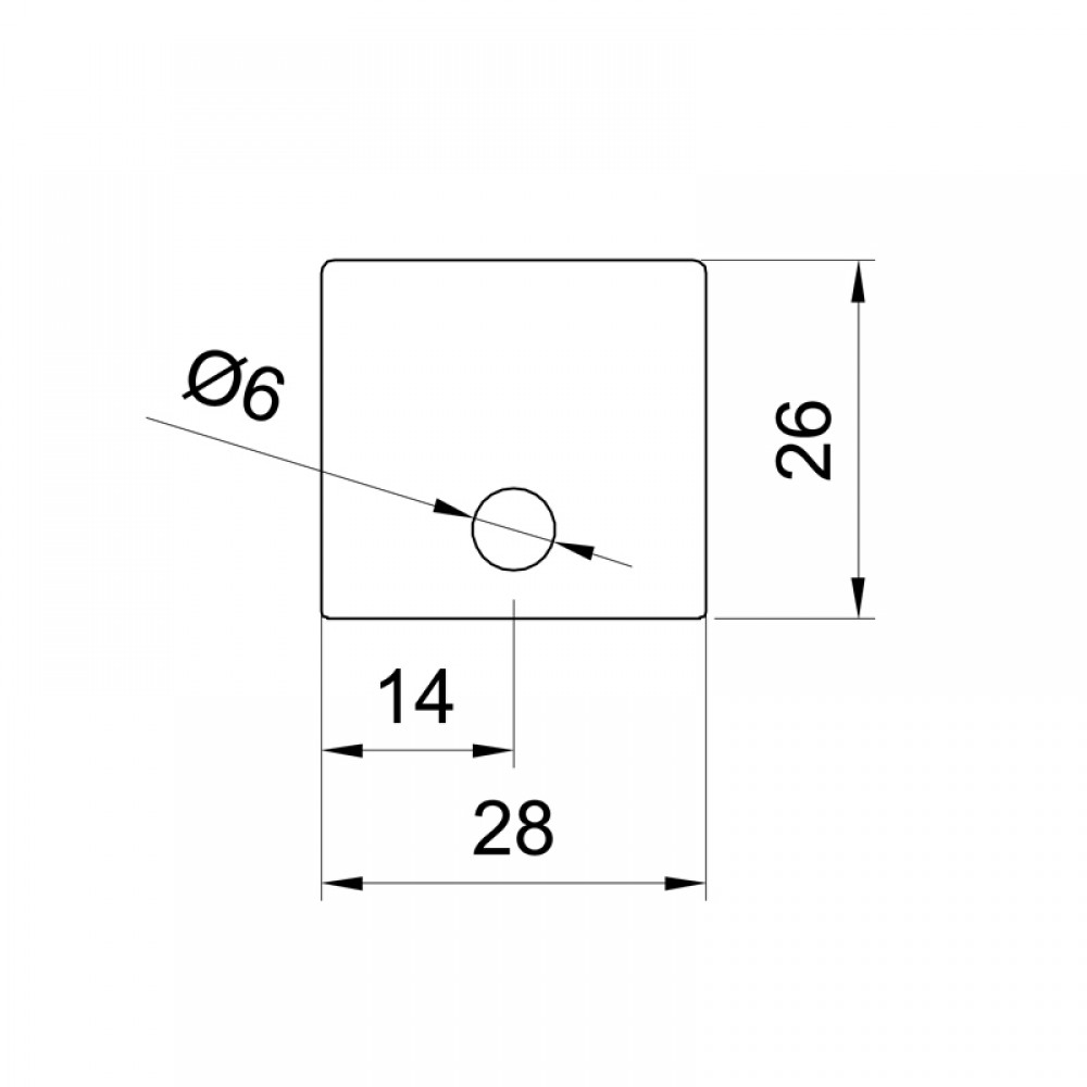 26 x 28mm End Cap  - Anodised