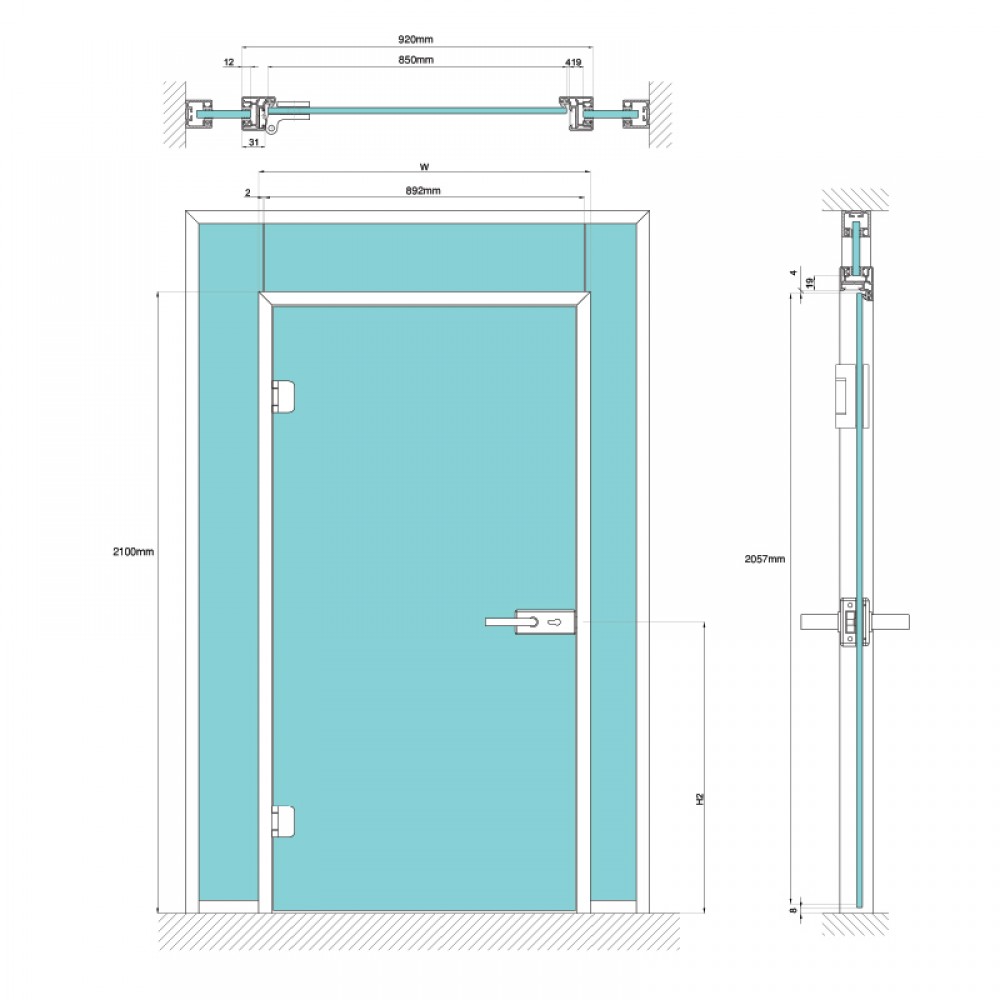 Dynamik 850mm X 2100mm Pre Cut Door Kit - Black