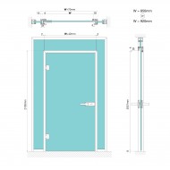 Dynamik 850mm X 2057mm Pre Cut Door Kit - Grey Anodised