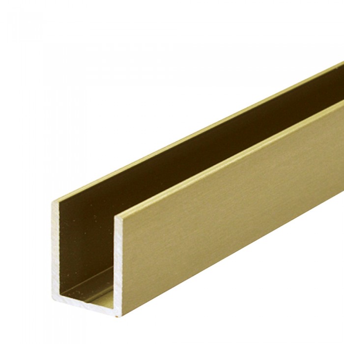 13mm Satin Gold U Channel For 8mm Thick Glass