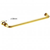 450mm Towel Bar 19mm Dia. With Knob - Polished Brass