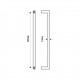 200mm Door Handle 19mm Square Tube Brushed Stainless