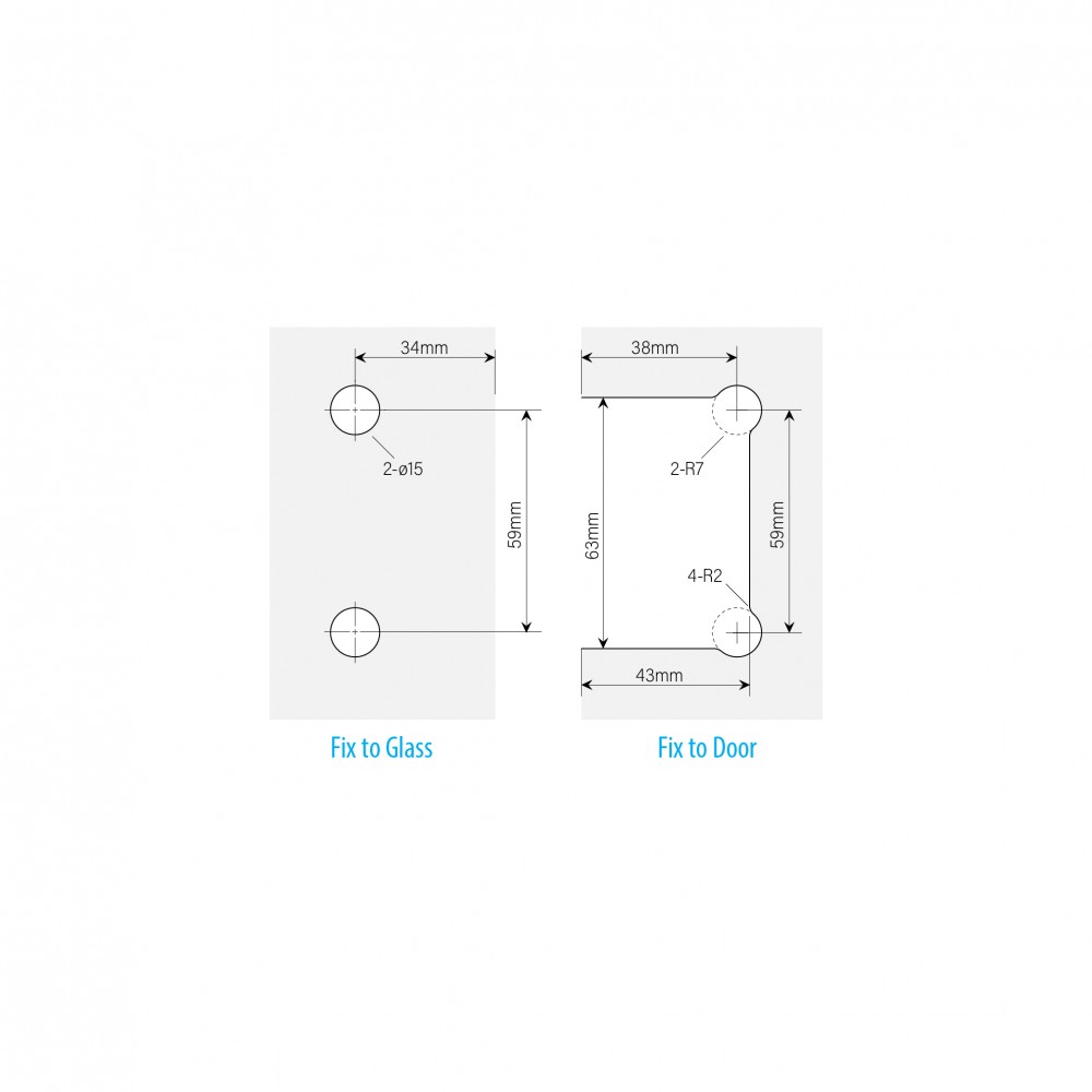 90 deg Amazon Glass 2 Glass Shower Hinge - Polished Chrome