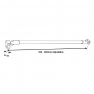 Telescopic Support Bar With Swivel Fittings On Both Ends