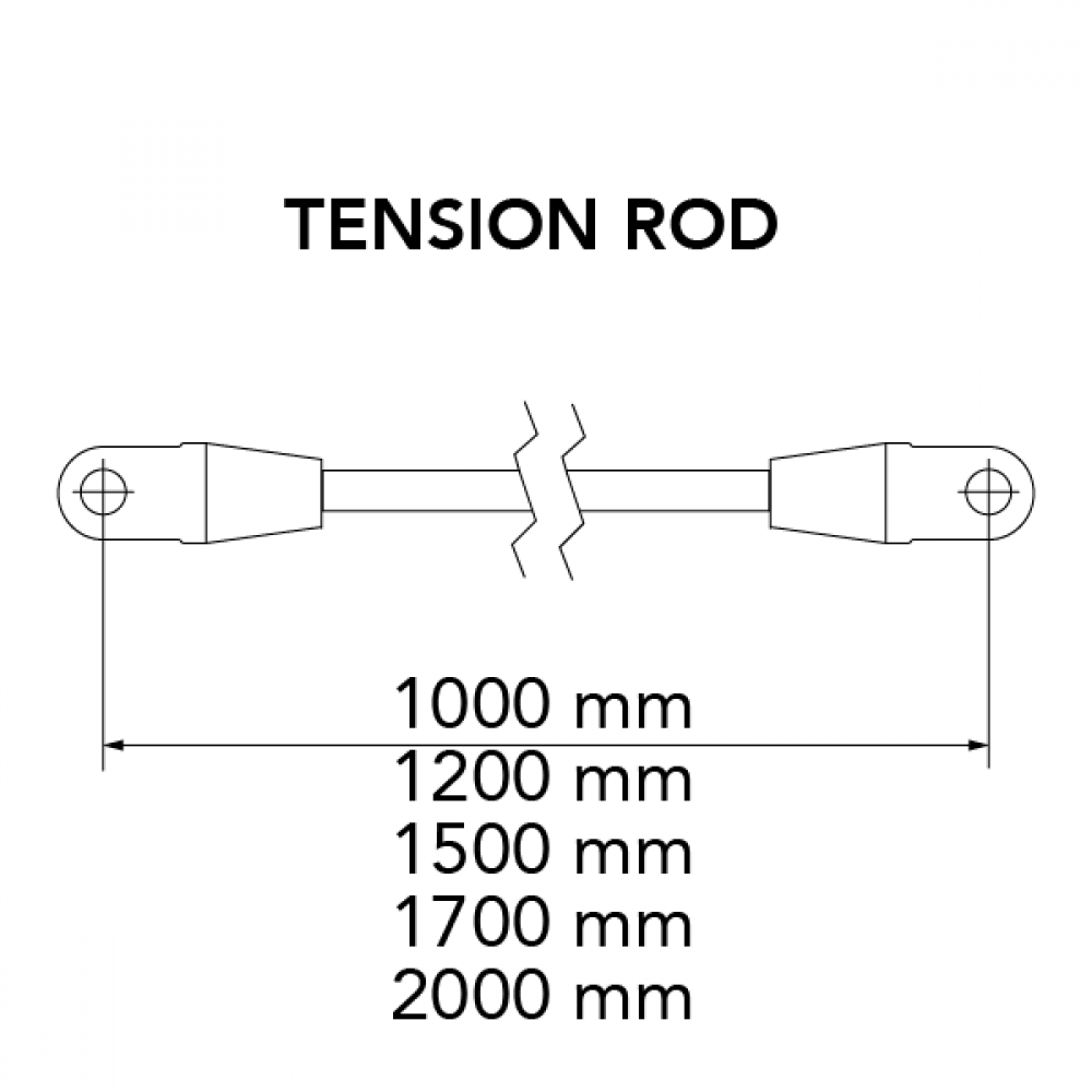 Arcade Canopy System 1700mm Rod - 316 SS