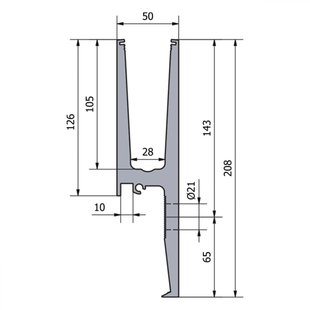 OnLevel 3011 Side Mount Channel - 0.74kN - 5 Mtr