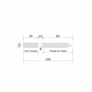 50mm Point Fixture With 100mm Wood Screw For Timber Fixing