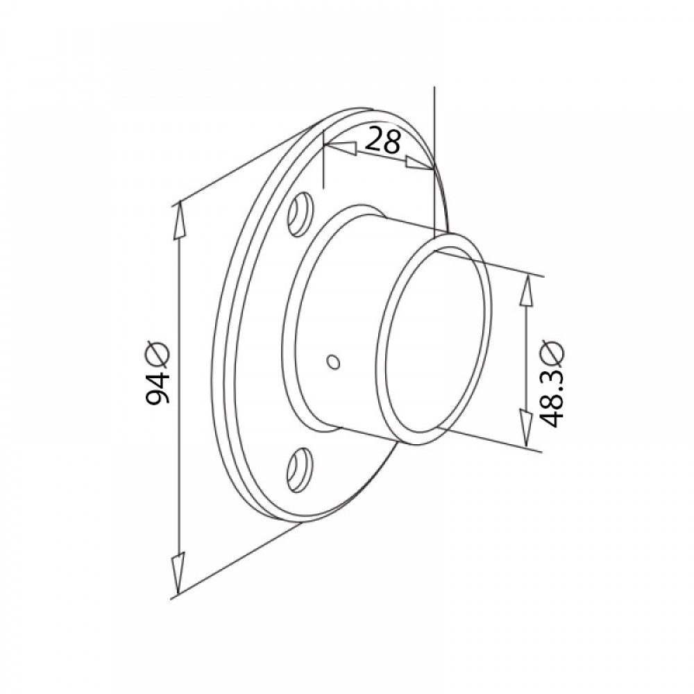 Wall To Handrail Bracket - 48.3mm  - 316SS