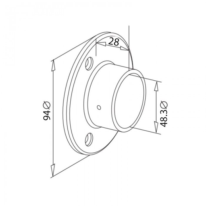 Wall To Handrail Bracket - 48.3mm  - 316SS