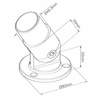 Adjustable Wall To Handrail Bracket - 48.3mm - 2.0mm - 316SS