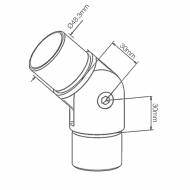 Adjustable Handrail Connector for Tube 48.3mm - 2.0mm - 316S