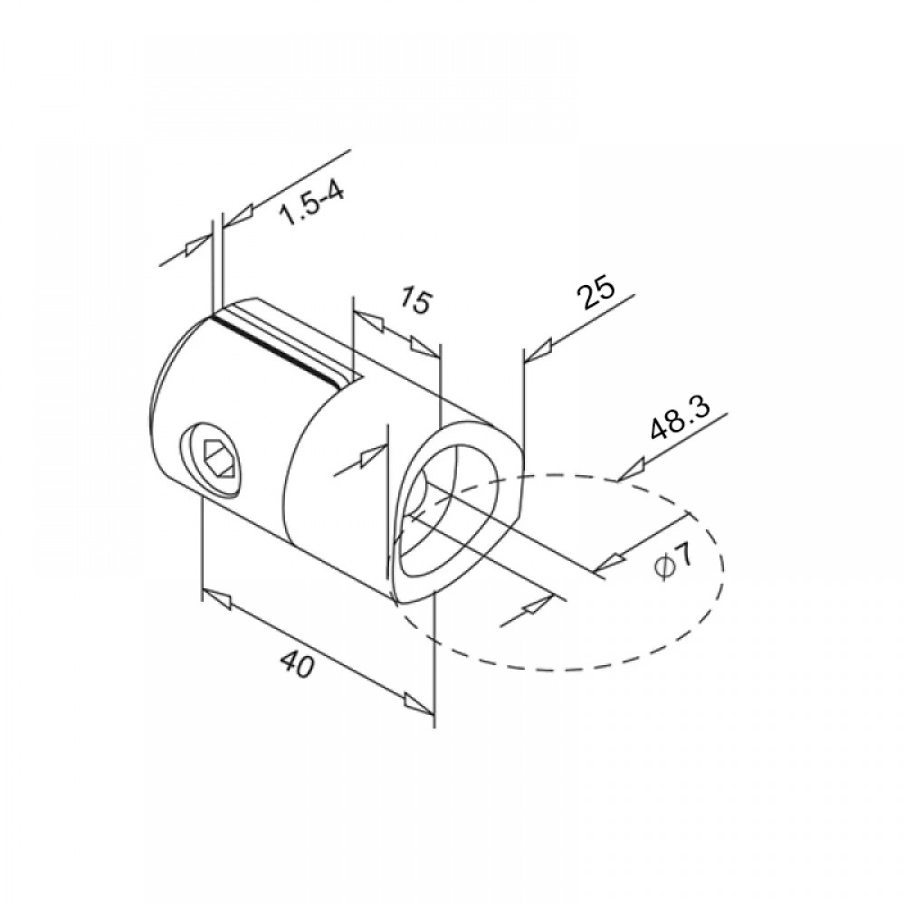 Sheet Holder For 1.5-4mm Material For 48mm Tube - 316SS