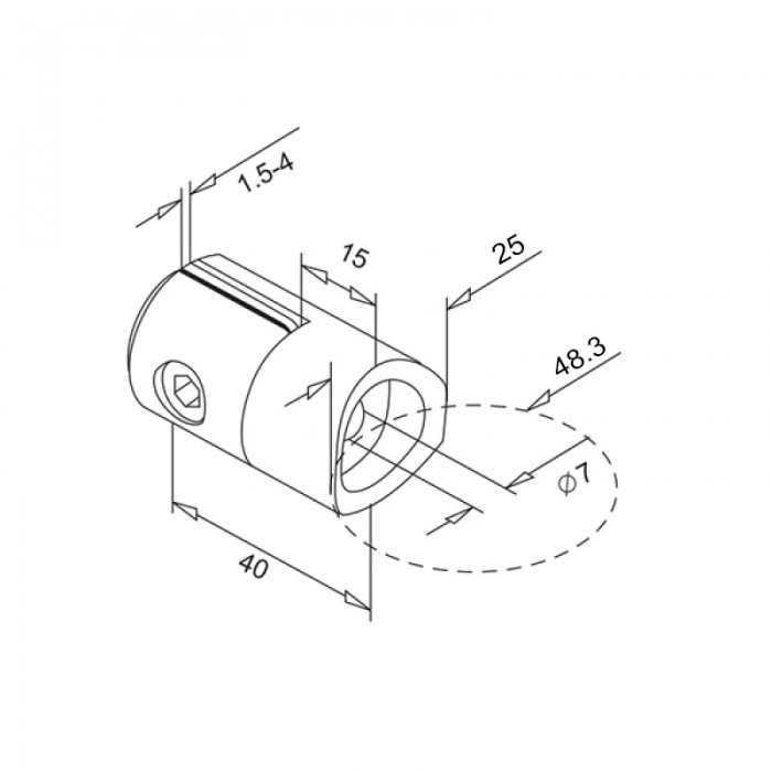 Sheet Holder For 1.5-4mm Material For 48mm Tube - 316SS