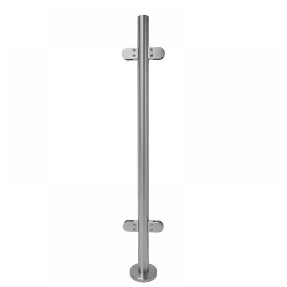 1100mm Centre Type Balustrade Post Inc Clamps For 10mm Glass