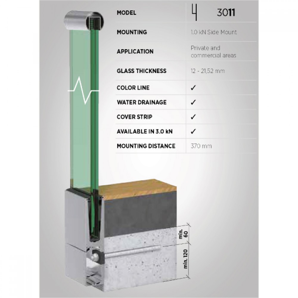 OnLevel 3011 Side Mount Channel - 0.74kN - 5 Mtr