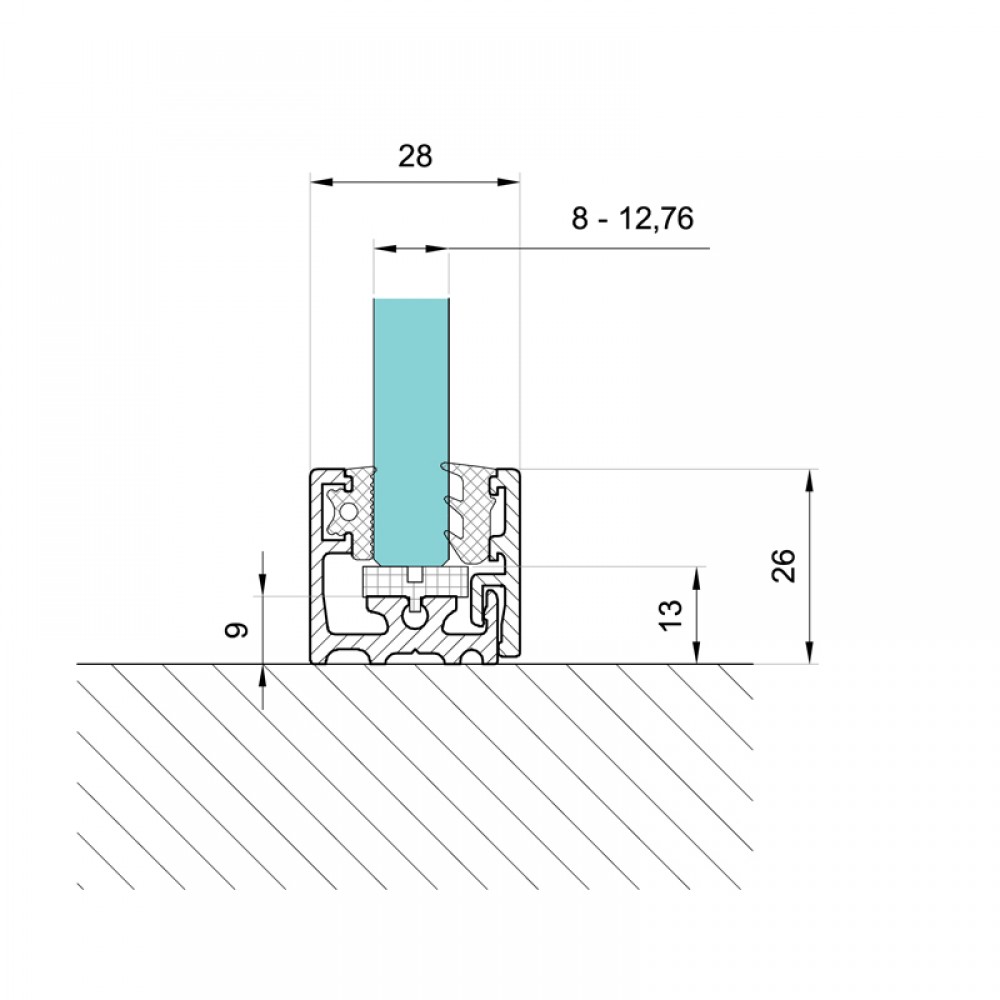 26 x 28mm Base Profile & Cover - Black