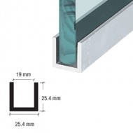 Dry Glazing U Channel - 25x25x19 - Satin Aluminium