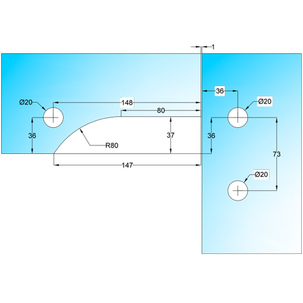 Corner Transom Strike Box With Fin - Left - Satin Stainless