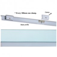 Wall Profile System Kit For 12mm Glass With Alum Covers - 3m