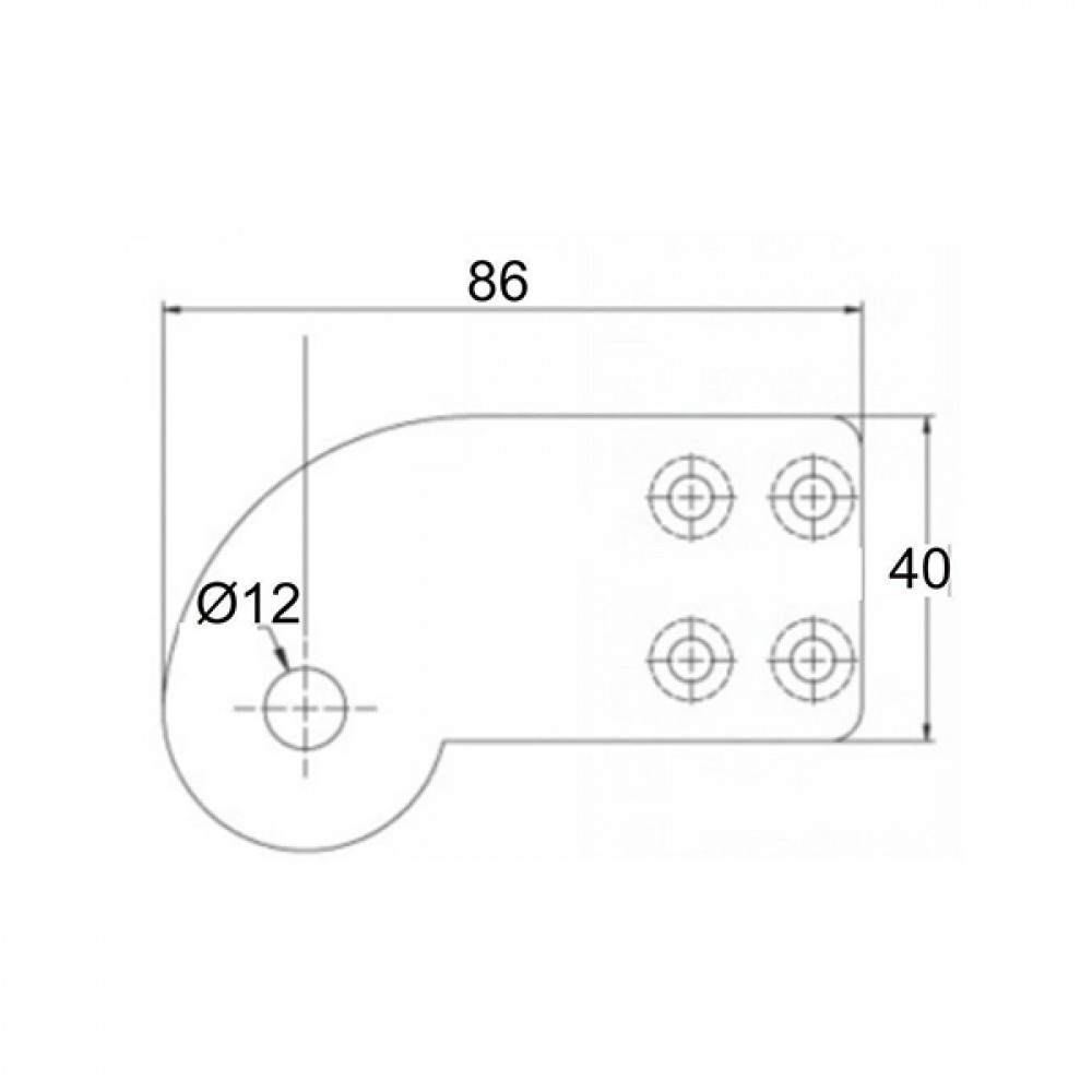 Offset Top Pivot For Use With Right Side Pivot Hinge - SS