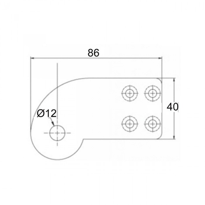 Offset Top Pivot For Use With Left Side Pivot Hinge - SS