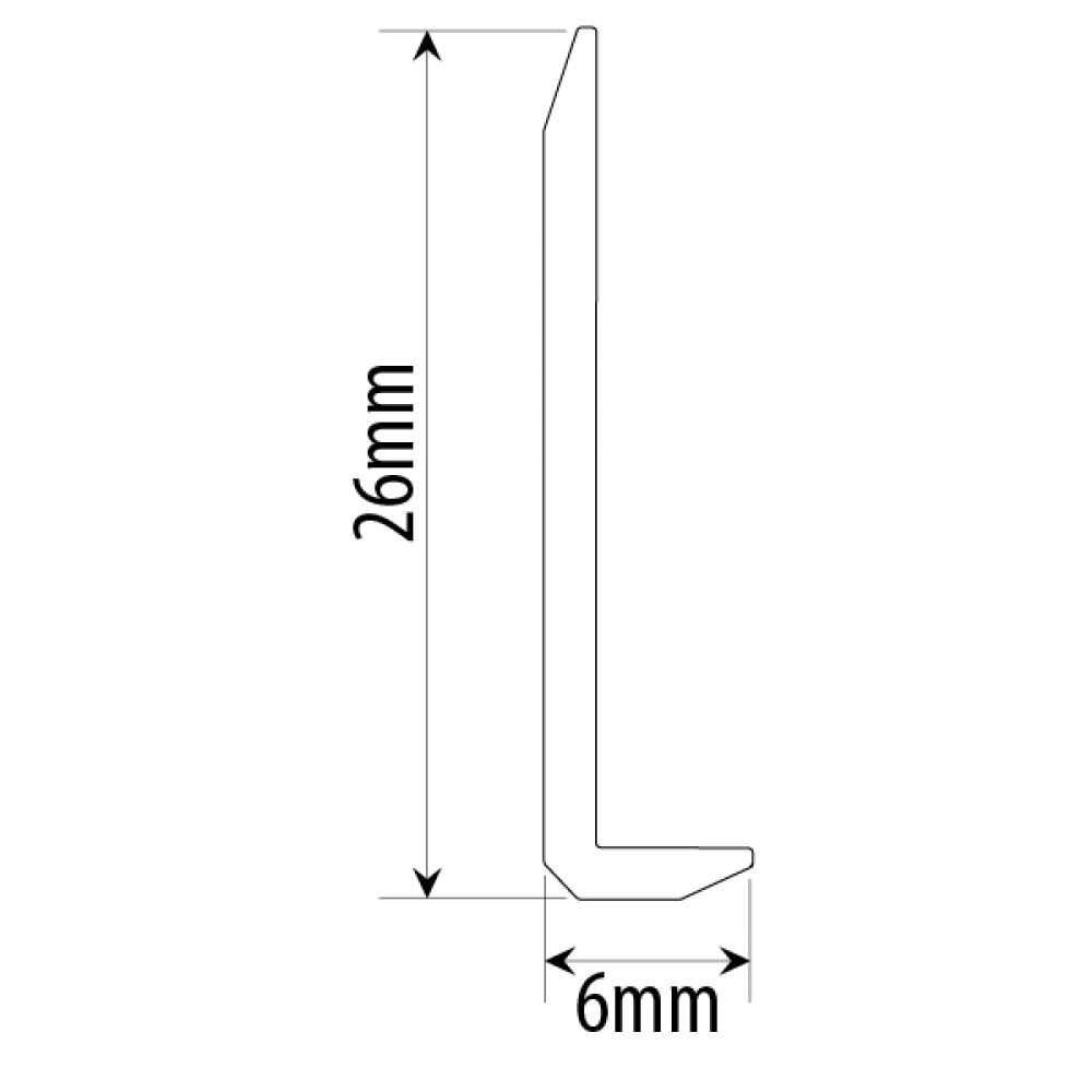 Polished Aluminium Right Angle L Bar 25x6mm 3.66 Metres