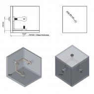 Three Way Showcase Corner Brackets Chrome Plated