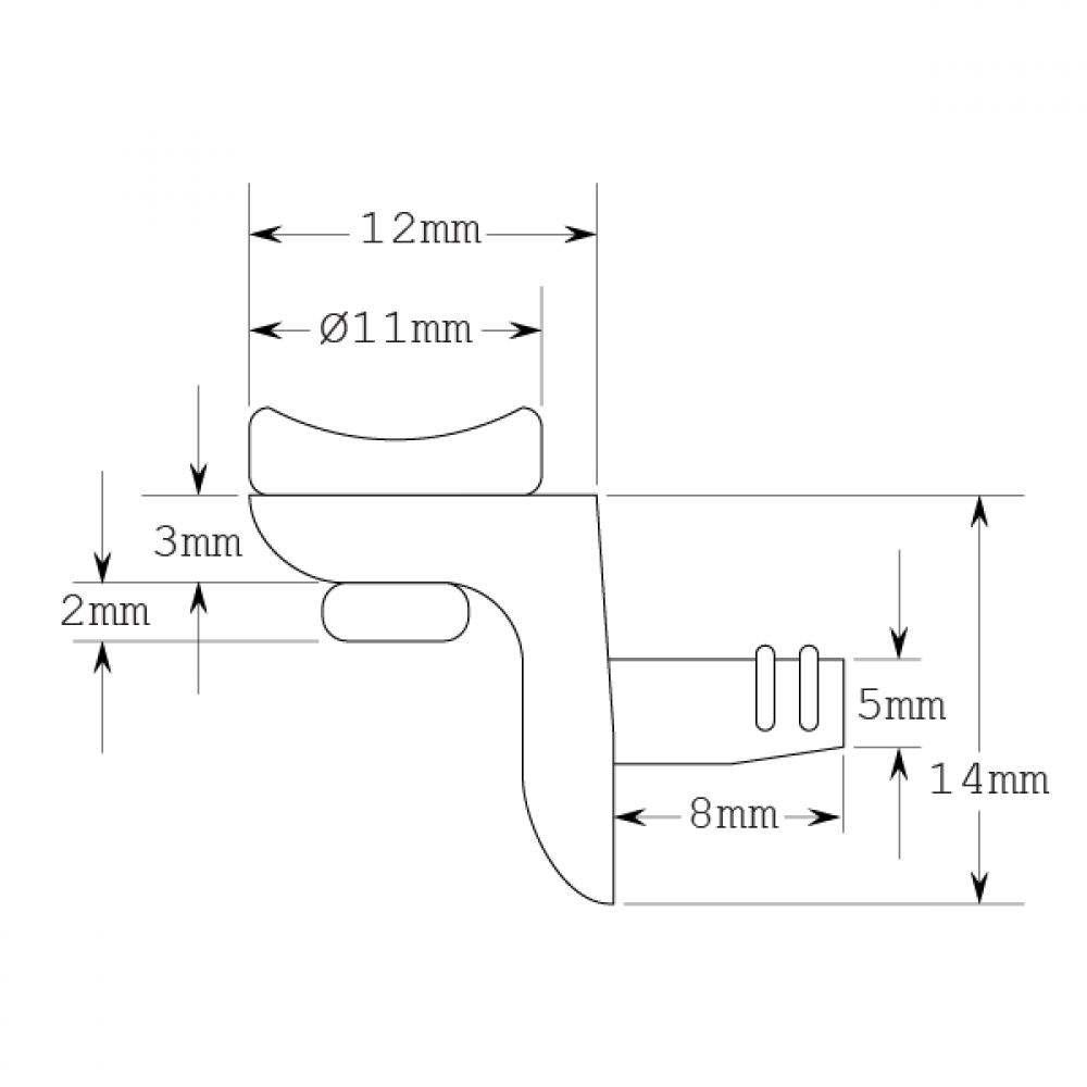 Shelf Support R/A With Suction