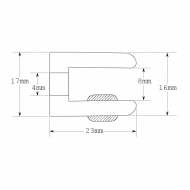 Chrome Round Shelf Support 4-6mm Glass