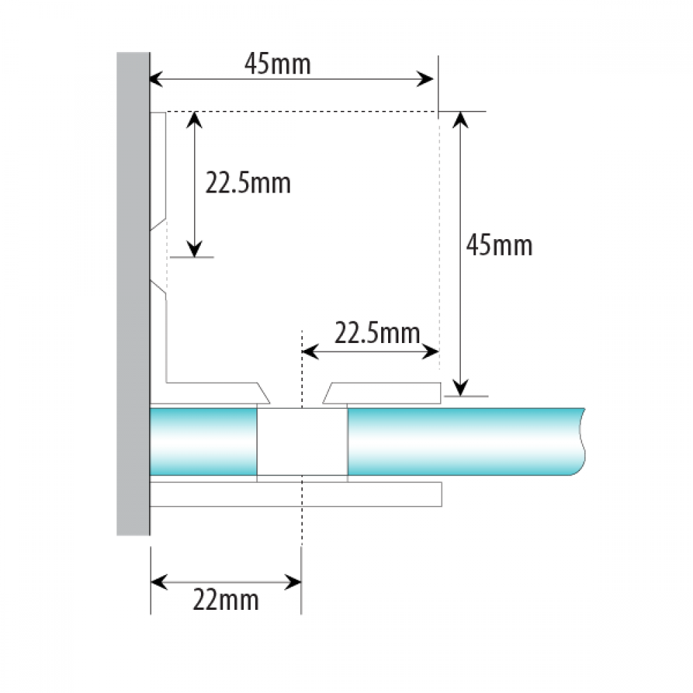 Wall Mount -L Type Shower Fixing - Satin Chrome