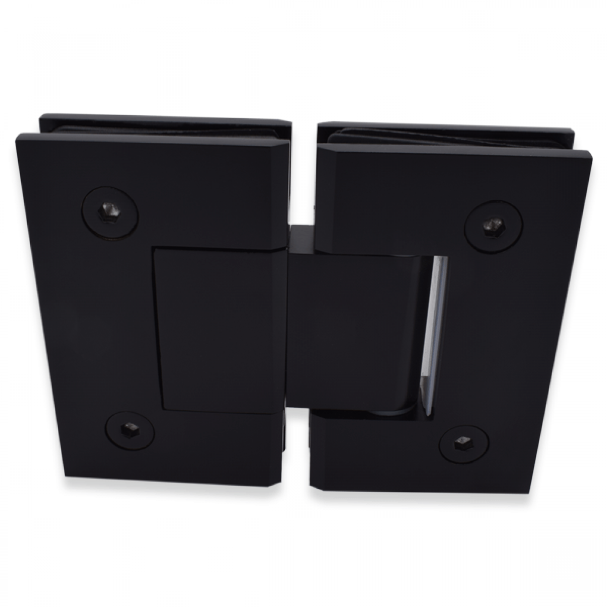 Shannon SQ Range - 180 Degree Glass To Glass Hinge - Black