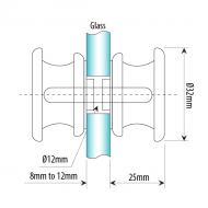 Shower Door Knob - Satin Chrome