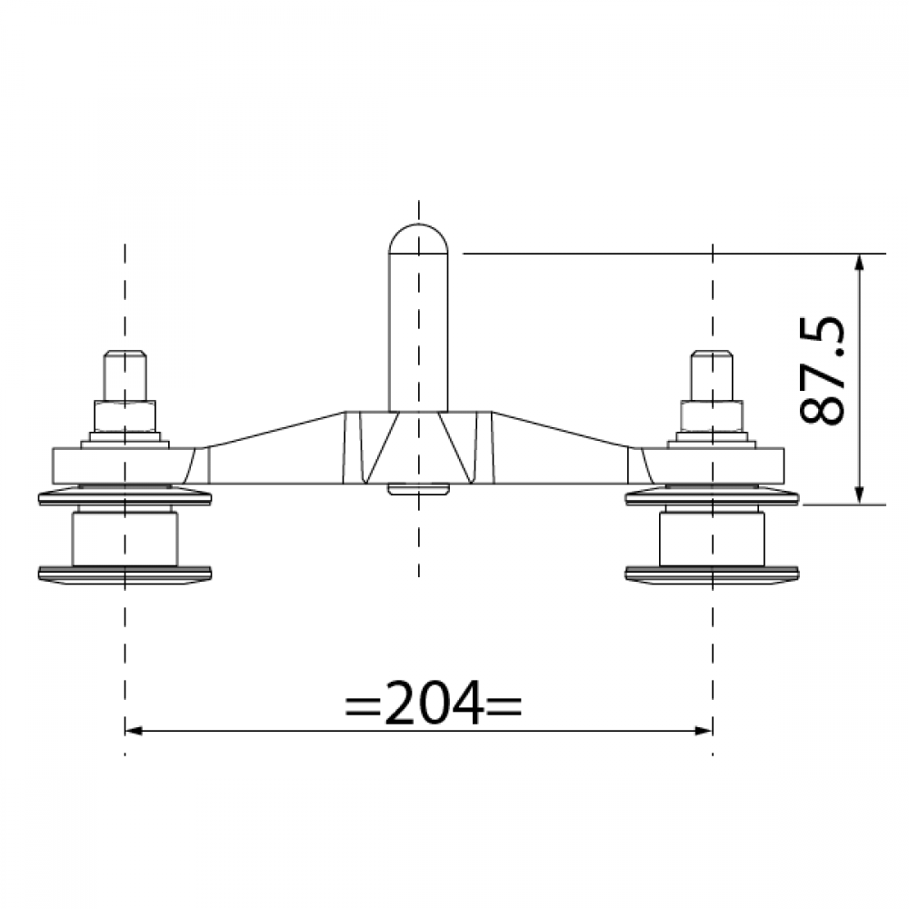 Arcade Canopy System Double Front Bracket - 316 SS