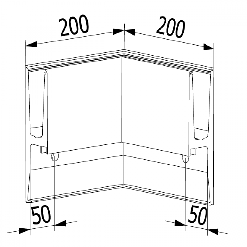 OnLevel 3011 Side Mount 90 Degree Internal Corner