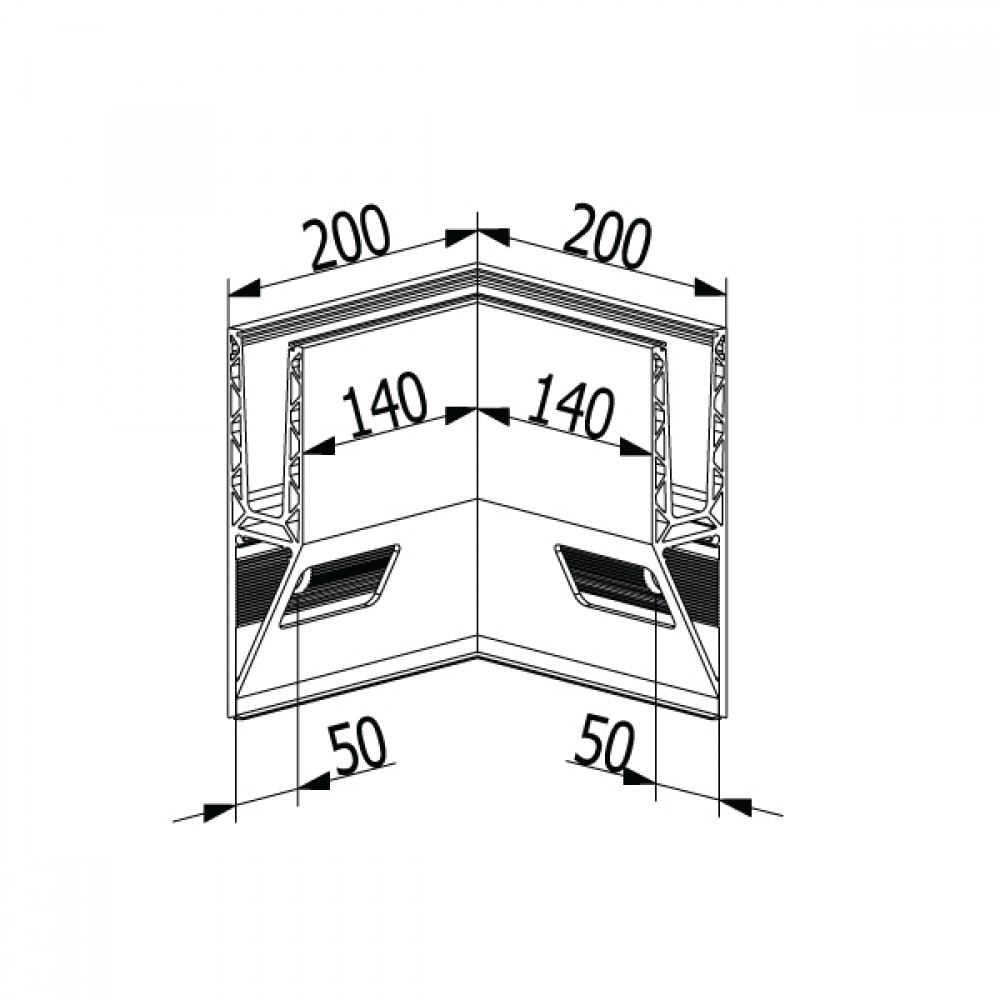 OnLevel 3021 Y Type Side Mount Internal Corner