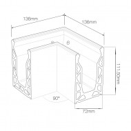 Crystal View Base Fix 90 Degree Corner Brushed Black