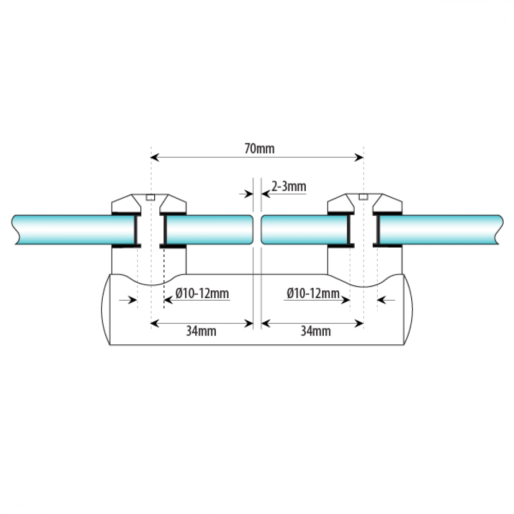 180 Degree Glass To Glass Connector