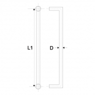 600mm Door Handle - Satin Stainless 32mm Dia