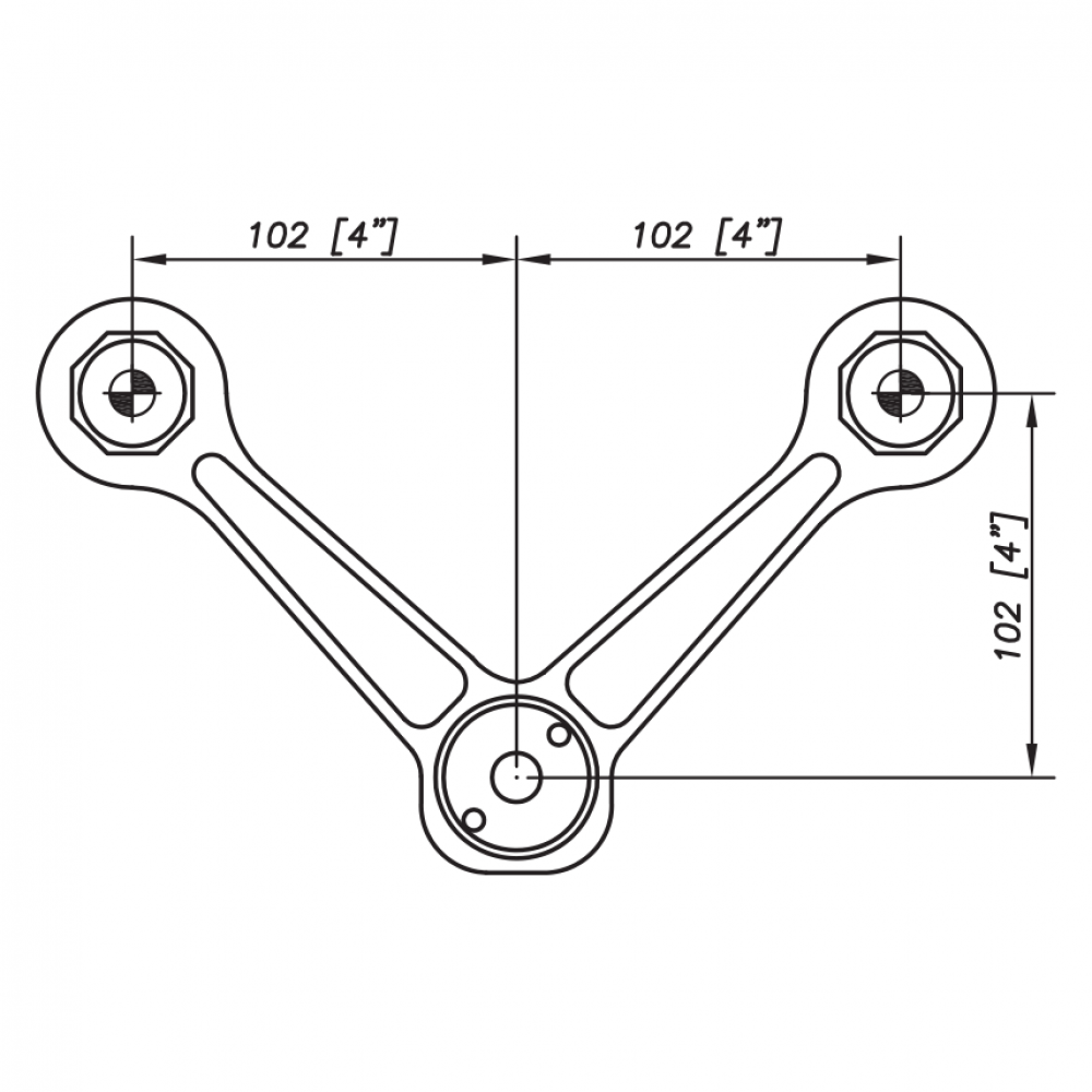 S3001 Evo Spider Bracket Series - 2 Arms 90 Degree - AISI316