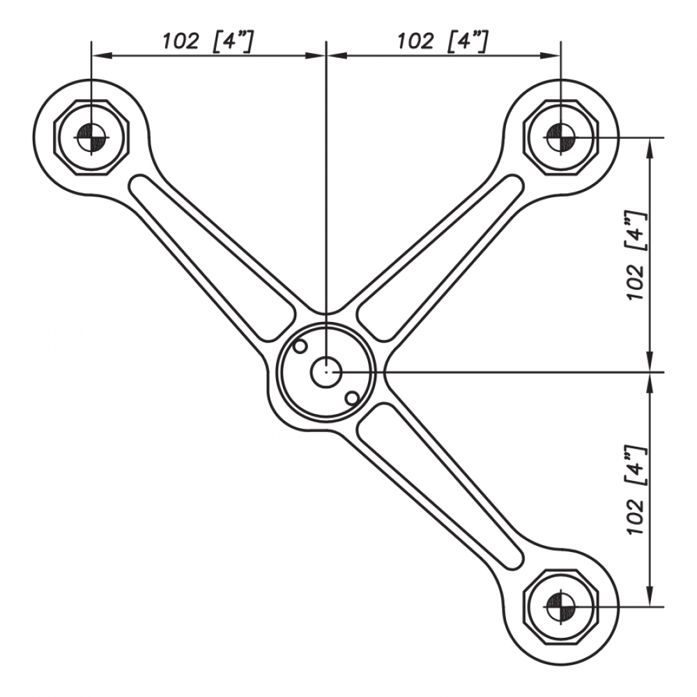 S3001 Evo Spider Bracket Series -3 Arms - AISI316